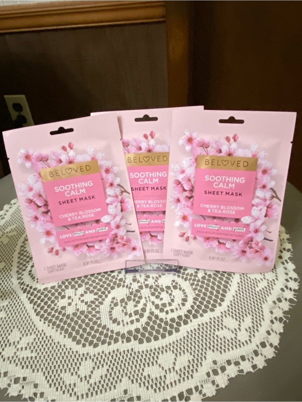 Beloved Soothing Calm Sheet Mask - Cherry Blossom & Tea Rose (Pink)
